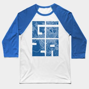 Giza, Egypt City Map Typography - Blueprint Baseball T-Shirt